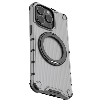 For iPhone 15 Pro Max Case Rotating Kickstand PC+TPU Phone Cover Compatible with MagSafe