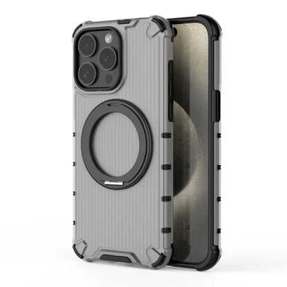 For iPhone 15 Pro Max Case Rotating Kickstand PC+TPU Phone Cover Compatible with MagSafe