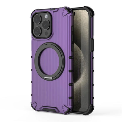 For iPhone 15 Pro Max Case Rotating Kickstand PC+TPU Phone Cover Compatible with MagSafe