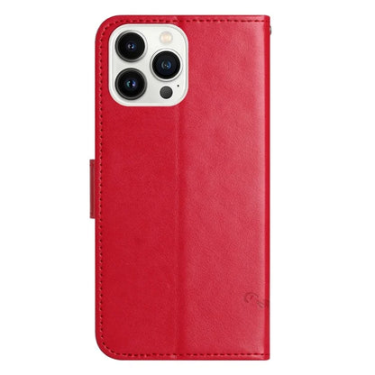For iPhone 16 Pro Case PU Leather Wallet Phone Cover Butterfly Flower Pattern