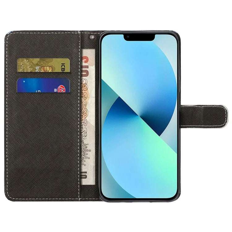 For iPhone 16 Pro Leather Phone Case Cross Texture Pattern Printing