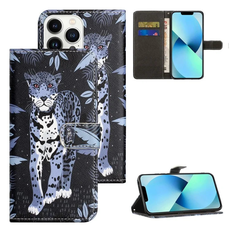 For iPhone 16 Pro Leather Phone Case Cross Texture Pattern Printing