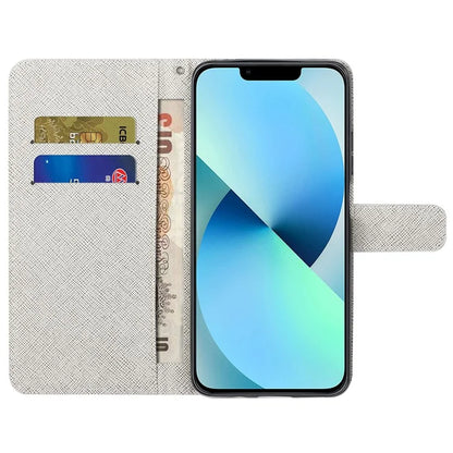 For iPhone 16 Pro Leather Phone Case Cross Texture Pattern Printing