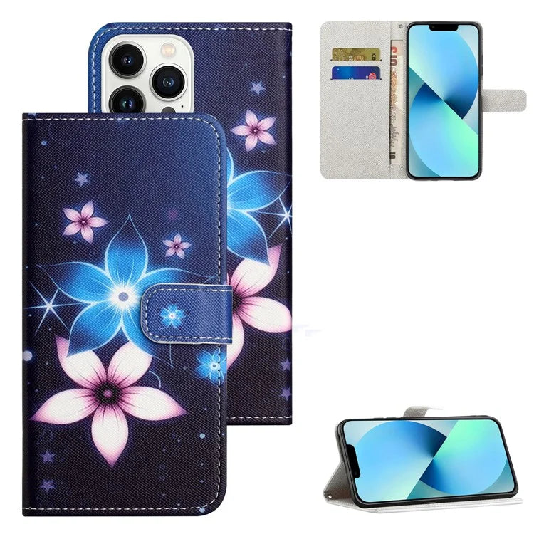 For iPhone 16 Pro Leather Phone Case Cross Texture Pattern Printing