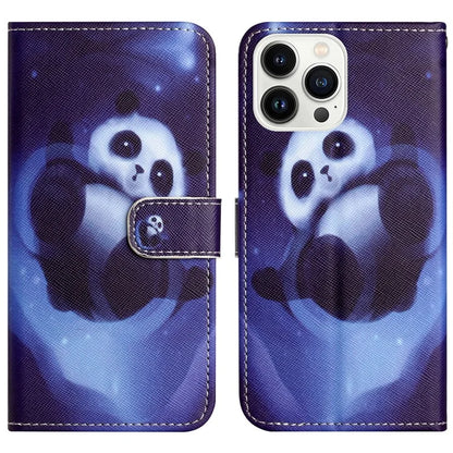 For iPhone 16 Pro Leather Phone Case Cross Texture Pattern Printing