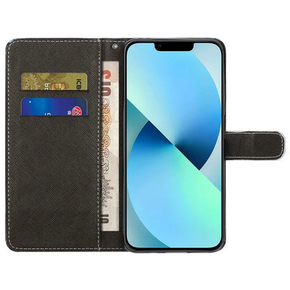 For iPhone 16 Pro Leather Phone Case Cross Texture Pattern Printing