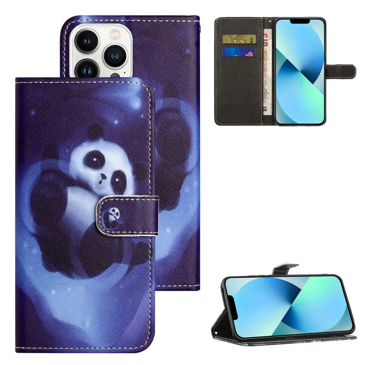 For iPhone 16 Pro Leather Phone Case Cross Texture Pattern Printing
