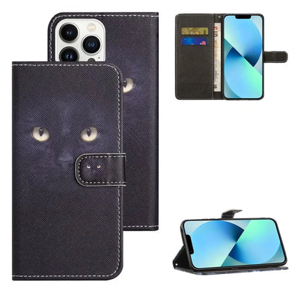 For iPhone 16 Pro Leather Phone Case Cross Texture Pattern Printing