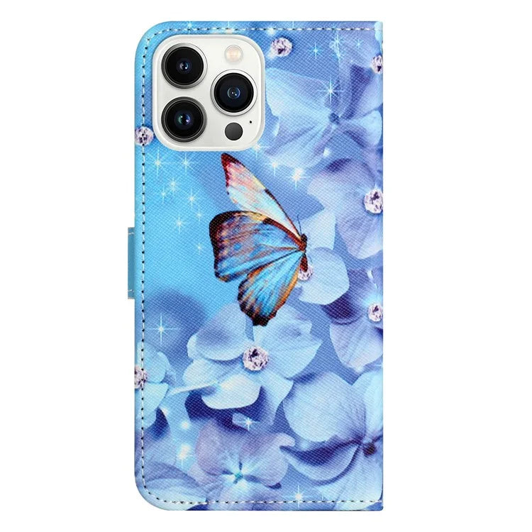 For iPhone 16 Pro Leather Phone Case Cross Texture Pattern Printing