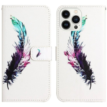 For iPhone 16 Pro Leather Phone Case Cross Texture Pattern Printing