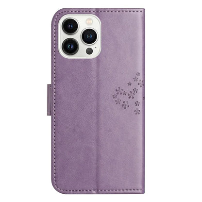 For iPhone 16 Pro Wallet Case PU Leather Owl Tree Imprinted Phone Cover