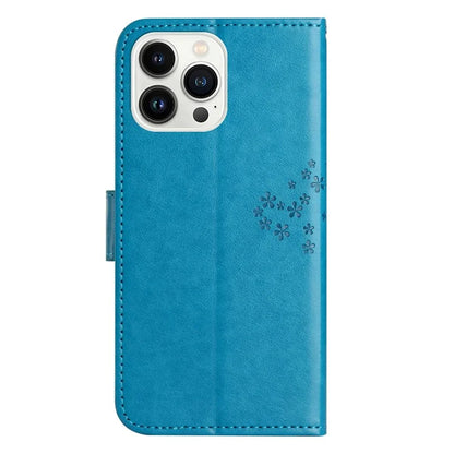 For iPhone 16 Pro Wallet Case PU Leather Owl Tree Imprinted Phone Cover