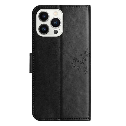 For iPhone 16 Pro Wallet Case PU Leather Owl Tree Imprinted Phone Cover