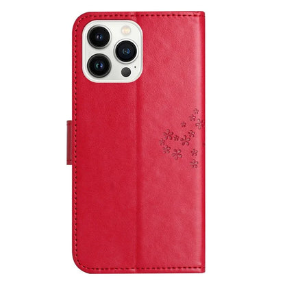 For iPhone 16 Pro Wallet Case PU Leather Owl Tree Imprinted Phone Cover