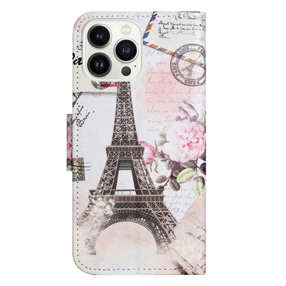 For iPhone 16 Pro Case Pattern Printing Cross Texture Phone Leather Cover