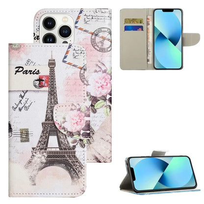 For iPhone 16 Pro Case Pattern Printing Cross Texture Phone Leather Cover