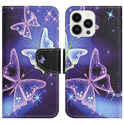For iPhone 16 Pro Case Pattern Printing Cross Texture Phone Leather Cover