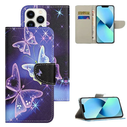 For iPhone 16 Pro Case Pattern Printing Cross Texture Phone Leather Cover