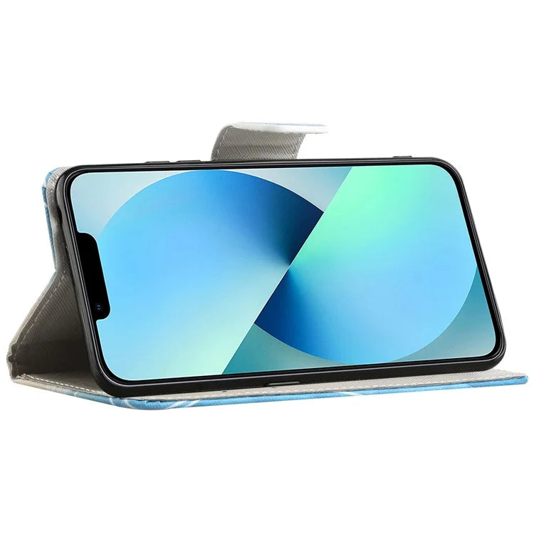 For iPhone 16 Pro Case Pattern Printing Cross Texture Phone Leather Cover