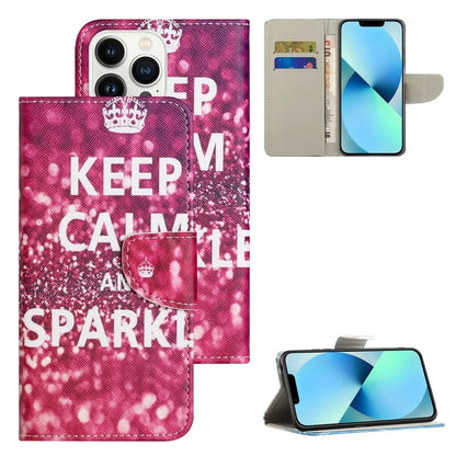 For iPhone 16 Pro Case Pattern Printing Cross Texture Phone Leather Cover