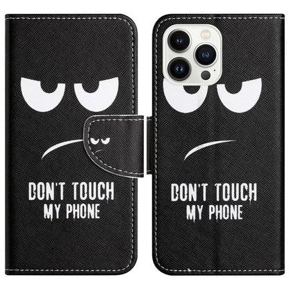 For iPhone 16 Pro Case Pattern Printing Cross Texture Phone Leather Cover
