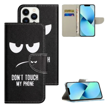 For iPhone 16 Pro Case Pattern Printing Cross Texture Phone Leather Cover
