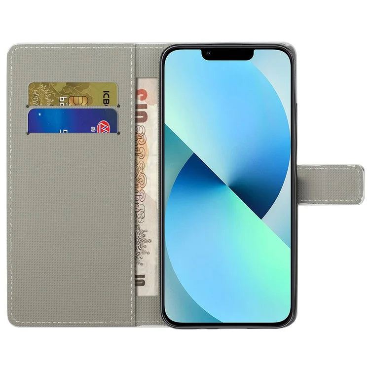 For iPhone 16 Pro Case Pattern Print PU Leather Wallet Flip Phone Cover