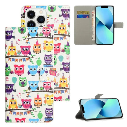 For iPhone 16 Pro Case Pattern Print PU Leather Wallet Flip Phone Cover