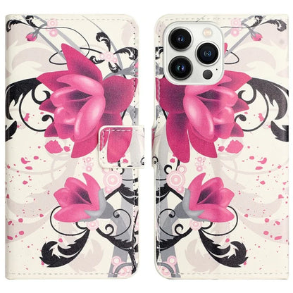 For iPhone 16 Pro Case Pattern Print PU Leather Wallet Flip Phone Cover