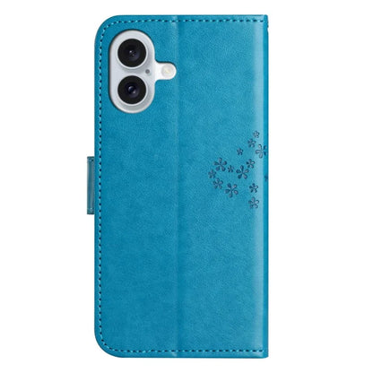 For iPhone 16 Case Wallet PU Leather Protective Phone Cover Owl Tree Pattern