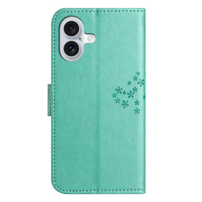 For iPhone 16 Case Wallet PU Leather Protective Phone Cover Owl Tree Pattern