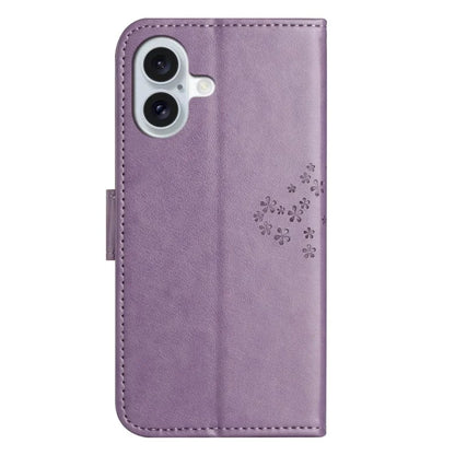 For iPhone 16 Case Wallet PU Leather Protective Phone Cover Owl Tree Pattern