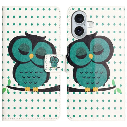 For iPhone 16 Case Pattern Print Leather Phone Cover with Wallet Stand