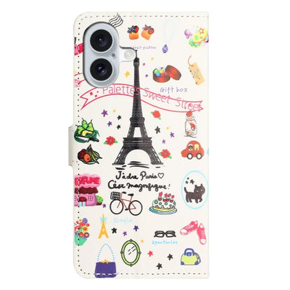 For iPhone 16 Case Pattern Print Leather Phone Cover with Wallet Stand