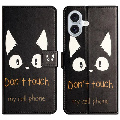 For iPhone 16 Case Pattern Print Leather Phone Cover with Wallet Stand