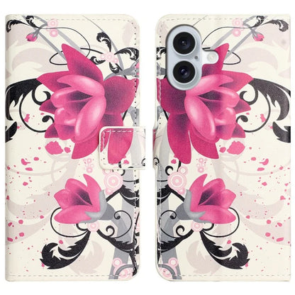 For iPhone 16 Case Pattern Print Leather Phone Cover with Wallet Stand