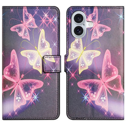 For iPhone 16 Case Pattern Print Leather Phone Cover with Wallet Stand