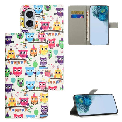 For iPhone 16 Case Pattern Print Leather Phone Cover with Wallet Stand