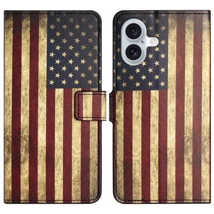 For iPhone 16 Case Pattern Print Leather Phone Cover with Wallet Stand