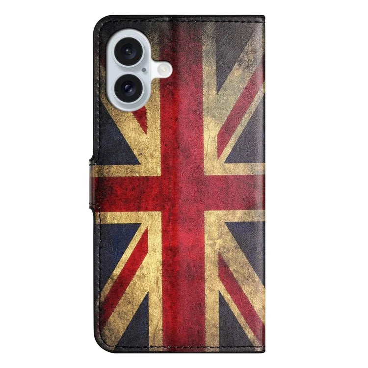 For iPhone 16 Case Pattern Print Leather Phone Cover with Wallet Stand
