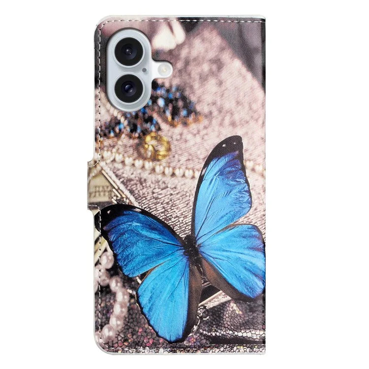 For iPhone 16 Case Pattern Print Leather Phone Cover with Wallet Stand