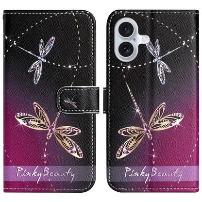 For iPhone 16 Case Pattern Print PU Leather Wallet Phone Cover Cross Texture