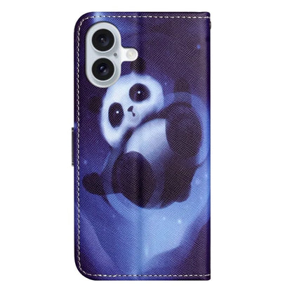 For iPhone 16 Case Pattern Print PU Leather Wallet Phone Cover Cross Texture