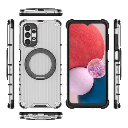 For Samsung Galaxy A13 5G Case Rotatable Magnetic Kickstand PC+TPU Shockproof Phone Cover Vertical Stripe