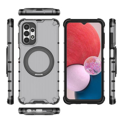 For Samsung Galaxy A13 5G Case Rotatable Magnetic Kickstand PC+TPU Shockproof Phone Cover Vertical Stripe