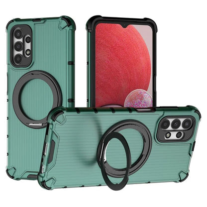 For Samsung Galaxy A13 5G Case Rotatable Magnetic Kickstand PC+TPU Shockproof Phone Cover Vertical Stripe