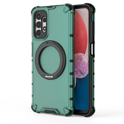 For Samsung Galaxy A13 5G Case Rotatable Magnetic Kickstand PC+TPU Shockproof Phone Cover Vertical Stripe