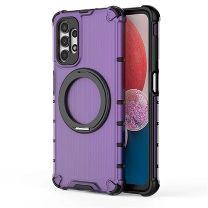 For Samsung Galaxy A13 5G Case Rotatable Magnetic Kickstand PC+TPU Shockproof Phone Cover Vertical Stripe
