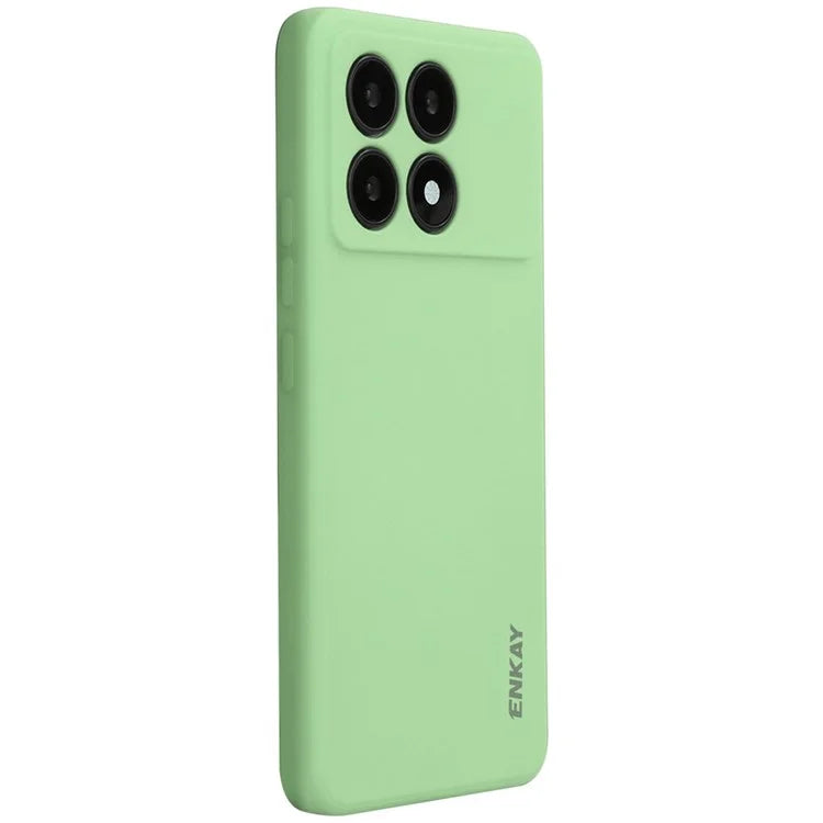 ENKAY HAT PRINCE For Xiaomi Poco F6 Pro 5G / K70 5G / K70 Pro 5G Case Liquid Silicone Straight Edge Phone Cover