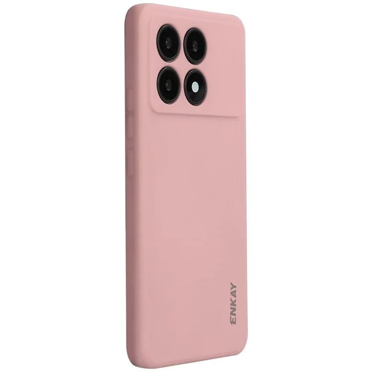ENKAY HAT PRINCE For Xiaomi Poco F6 Pro 5G / K70 5G / K70 Pro 5G Case Liquid Silicone Straight Edge Phone Cover